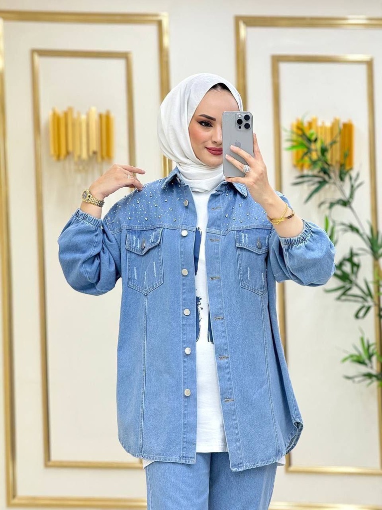 Tracksuit Set Jeans Gray 